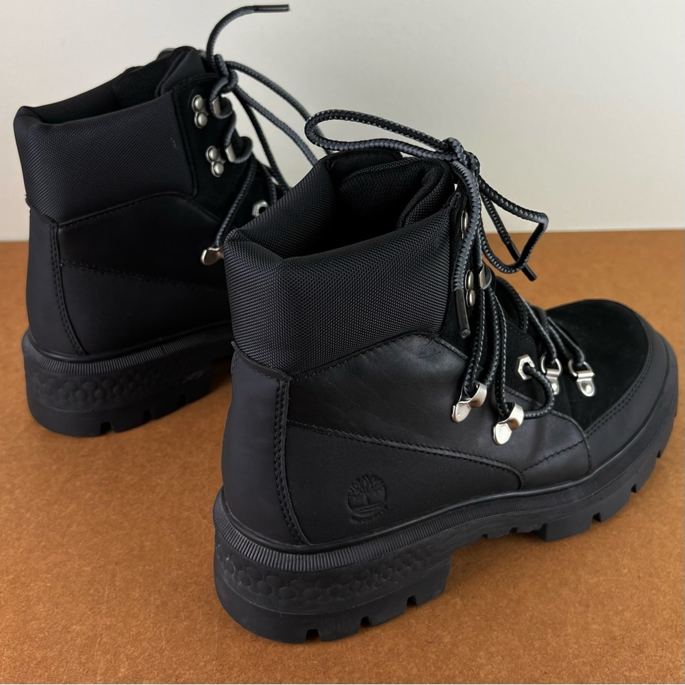 TIMBERLAND BLACK LEATHER HIKER BOOTS - Picture 5 of 14